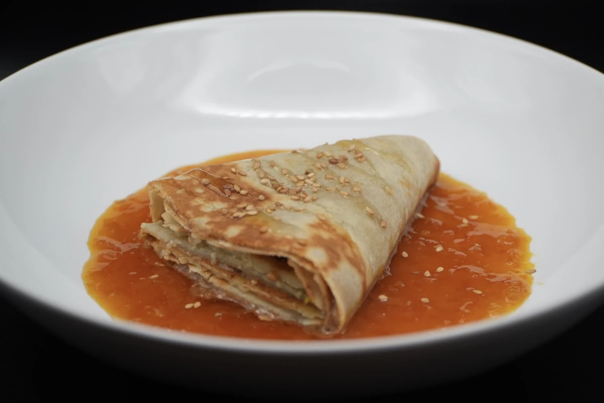 Amlou Crêpe with Citrus Sauce