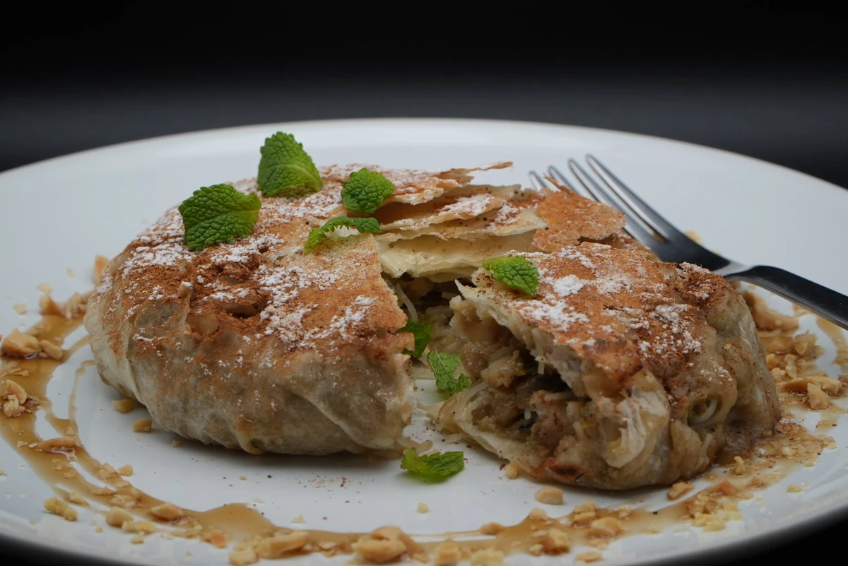 Seafood pastilla with a sweet touch of honey and mint