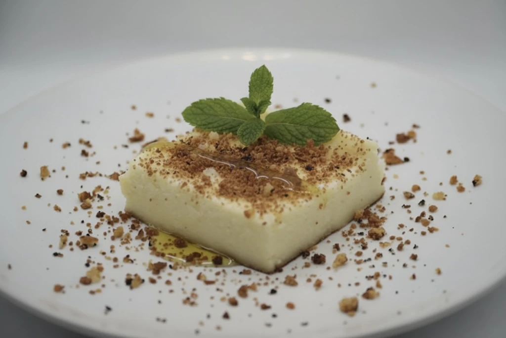 Cheesecake with Khobz (Bread) and EVOO